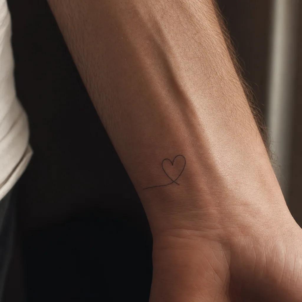 heart-tattoo minimalist single-line heart