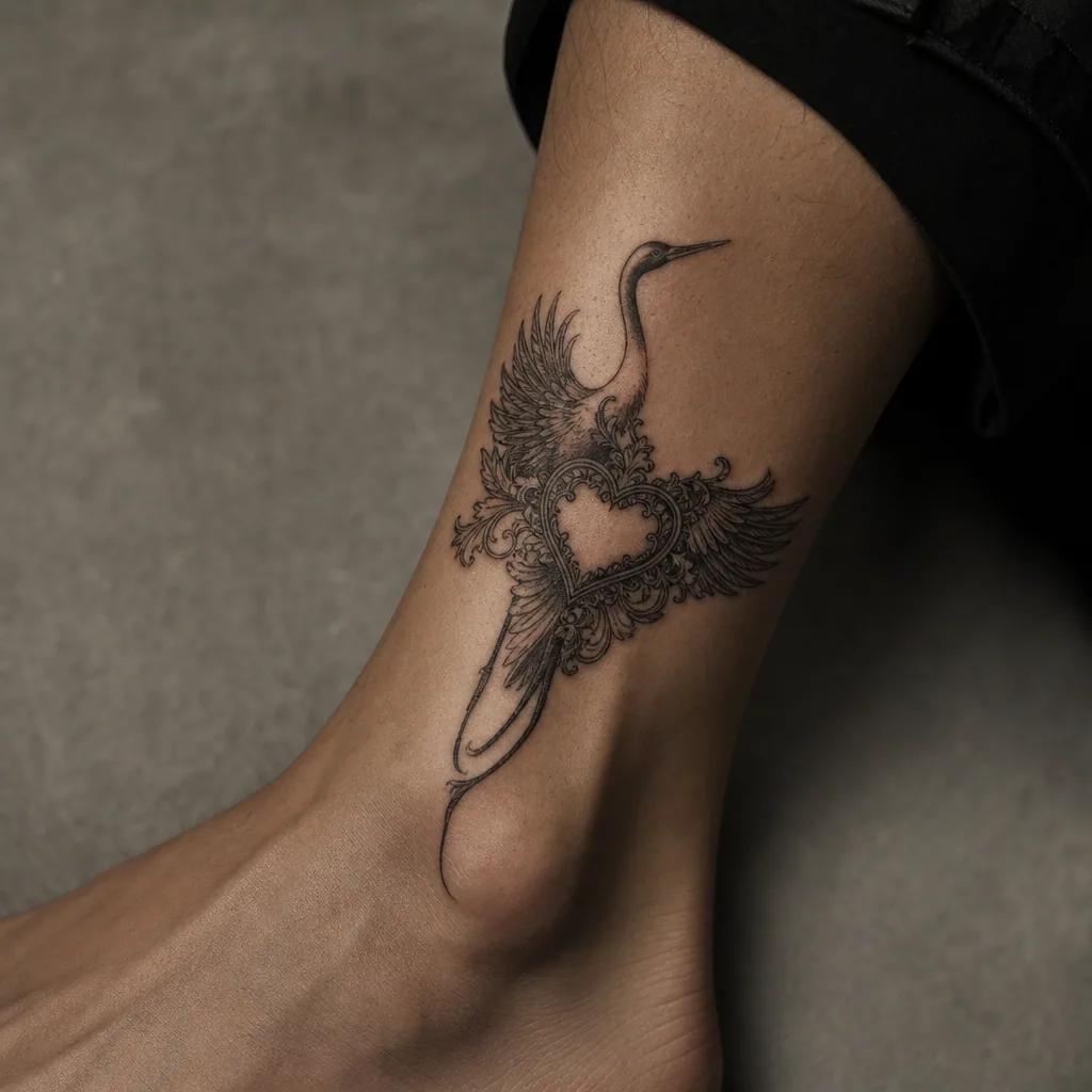 heart-tattoo ornamental skull in a heart