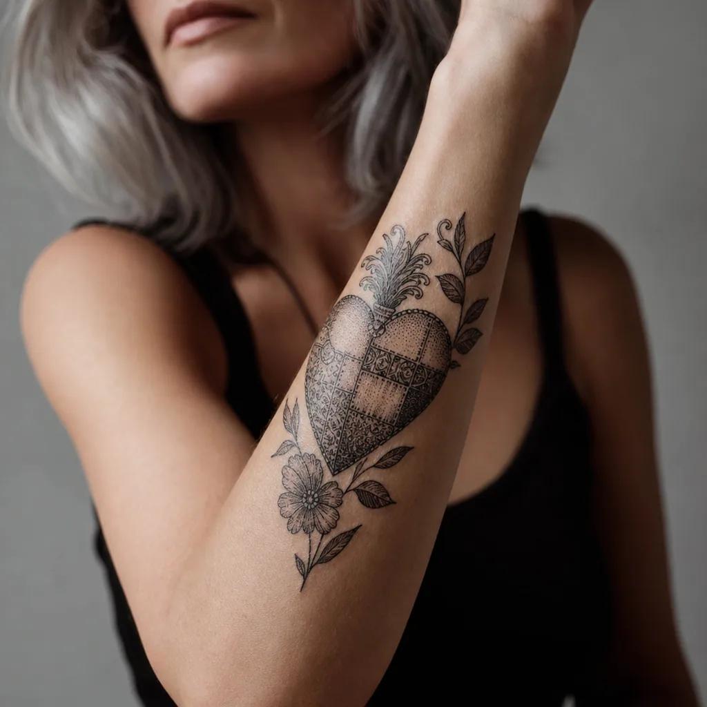 heart-tattoo vintage patchwork hearts