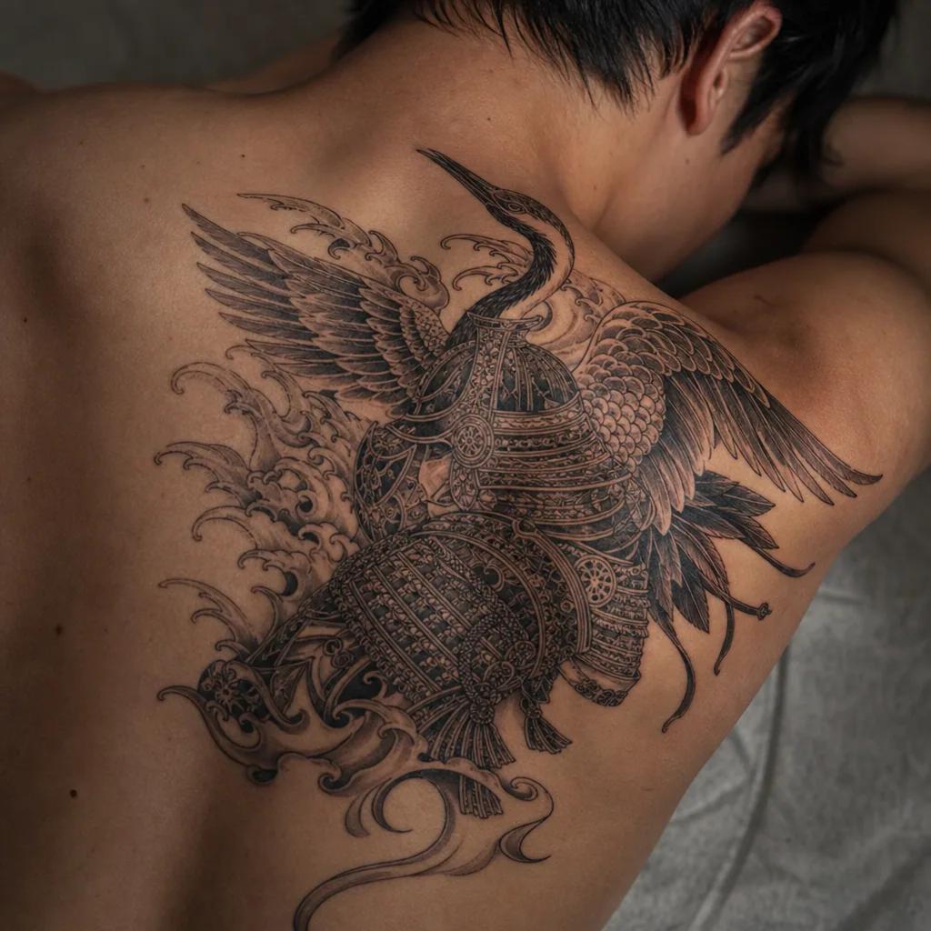 japanese-tattoo ornamental samurai skull