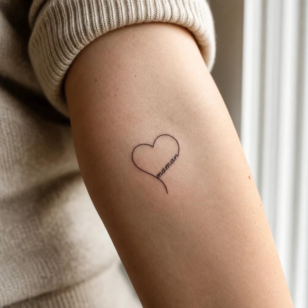 idée tatouage maman mot maman minimaliste