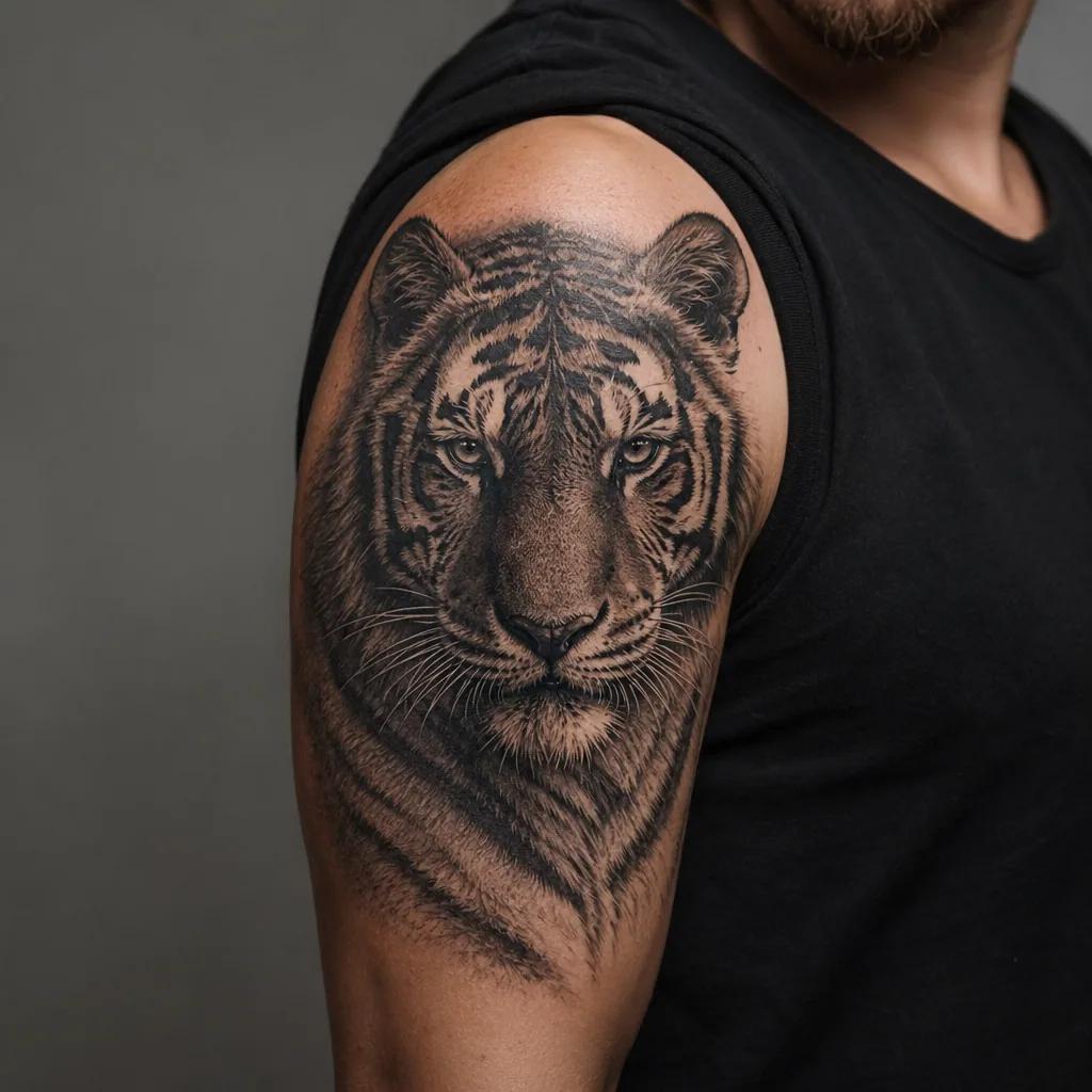 men-tattoo realistic tiger