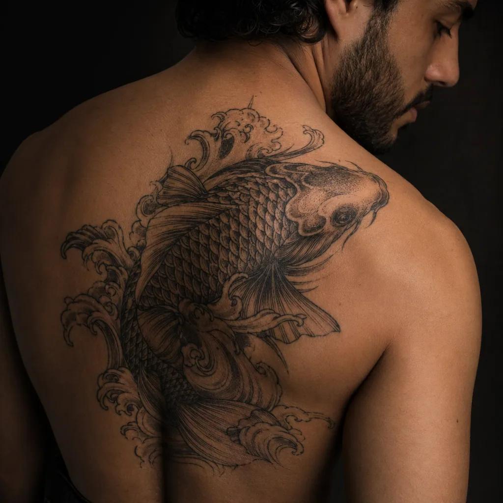 men-tattoo japanese koi
