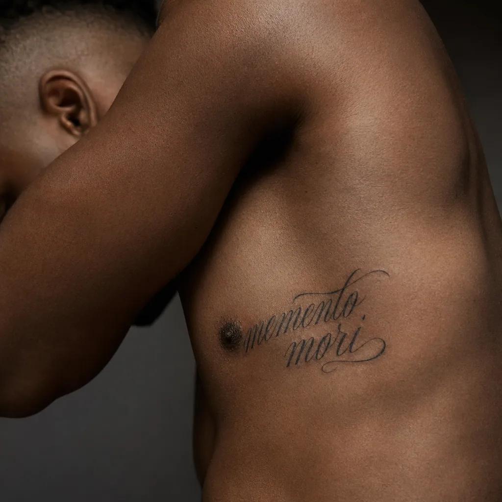 men-tattoo memento mori lettering