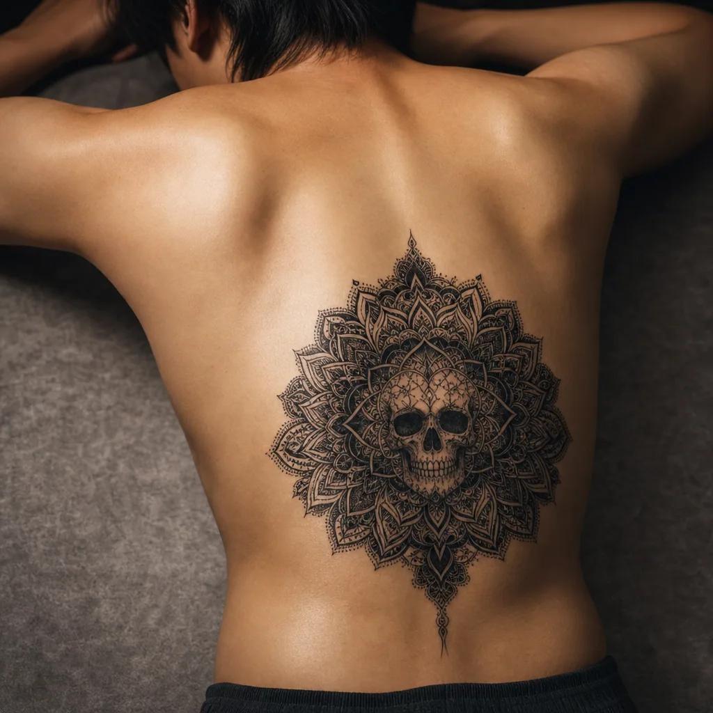 mandala-tattoo mandala with skull