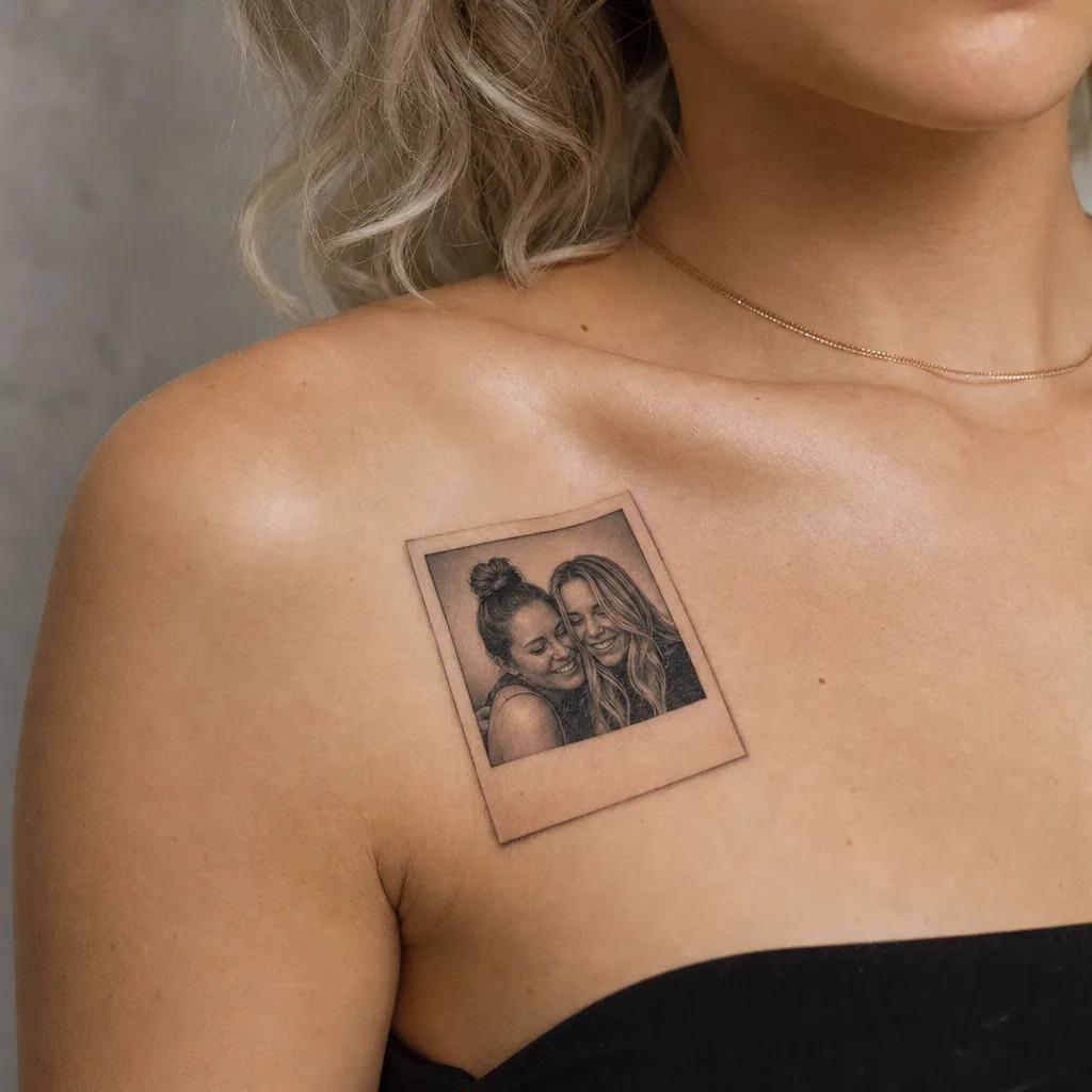 idée tatouage meilleure amie polaroid souvenir realiste
