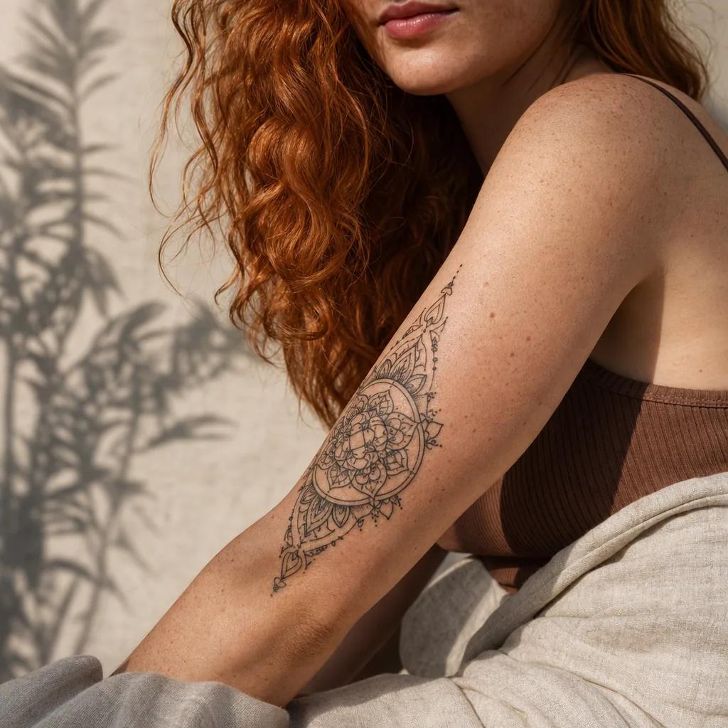 idée tatouage meilleure amie mandalas miroirs ornemental