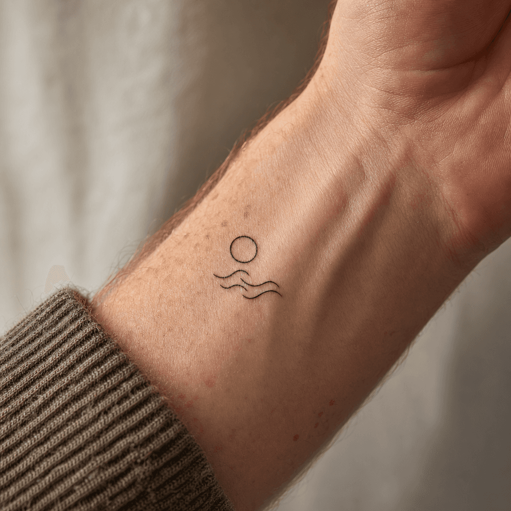 idée tatouage minimaliste minimaliste duo de motifs
