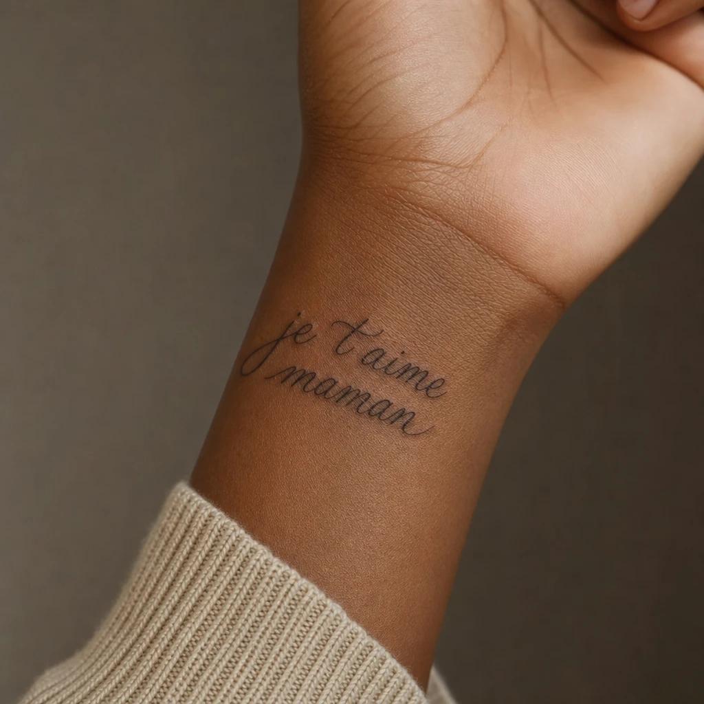 mom-tattoo lettering "i love you mom"