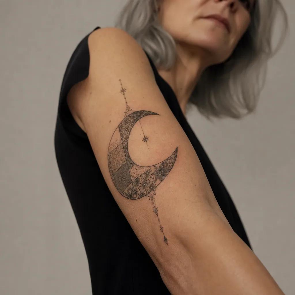 moon-tattoo vintage patchwork moons
