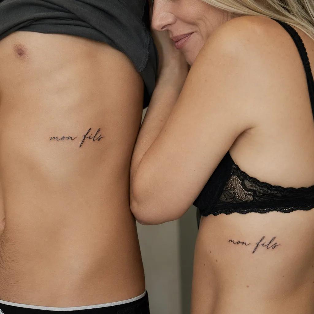 mother and son-tattoo dotwork handprints