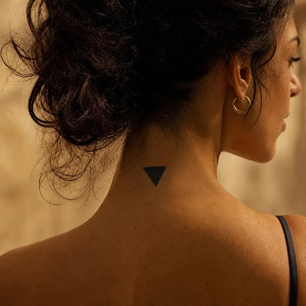 nape-tattoo blackwork triangle