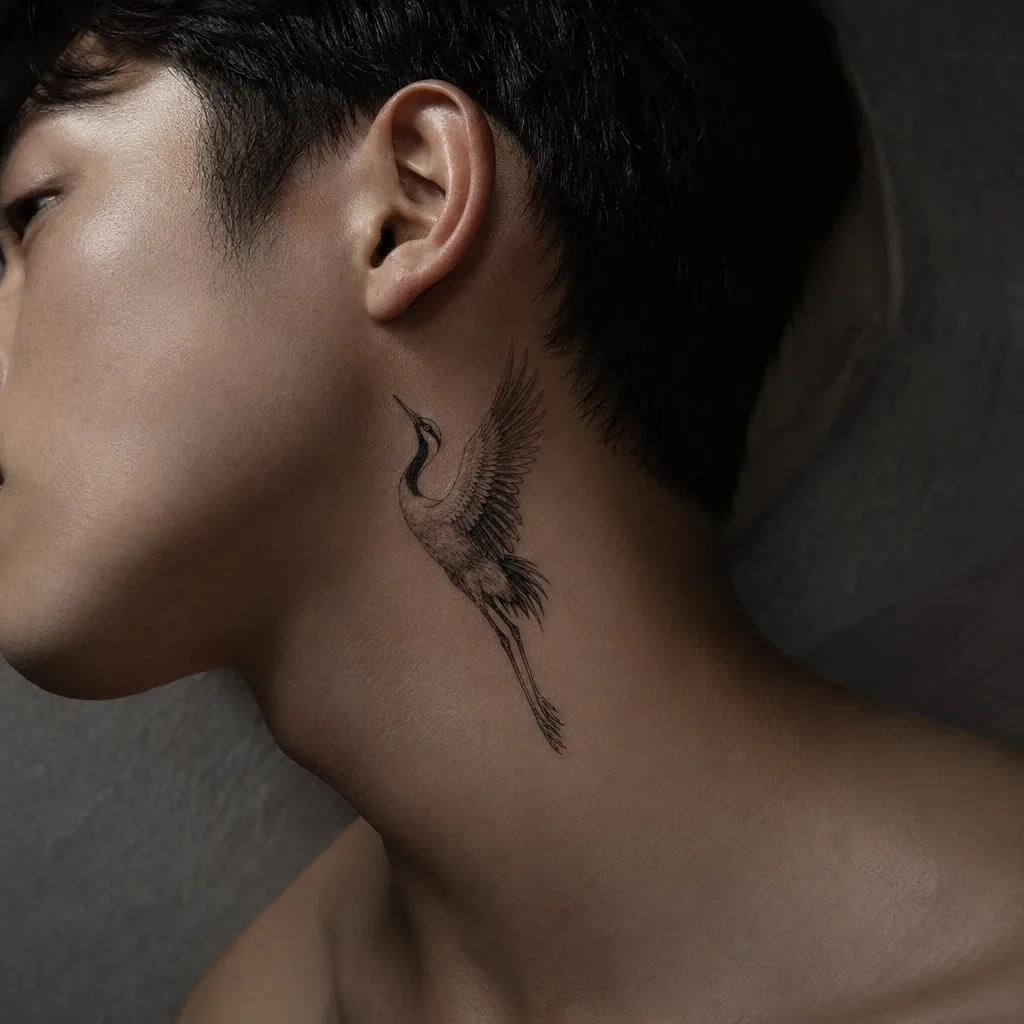 neck-tattoo mini skull