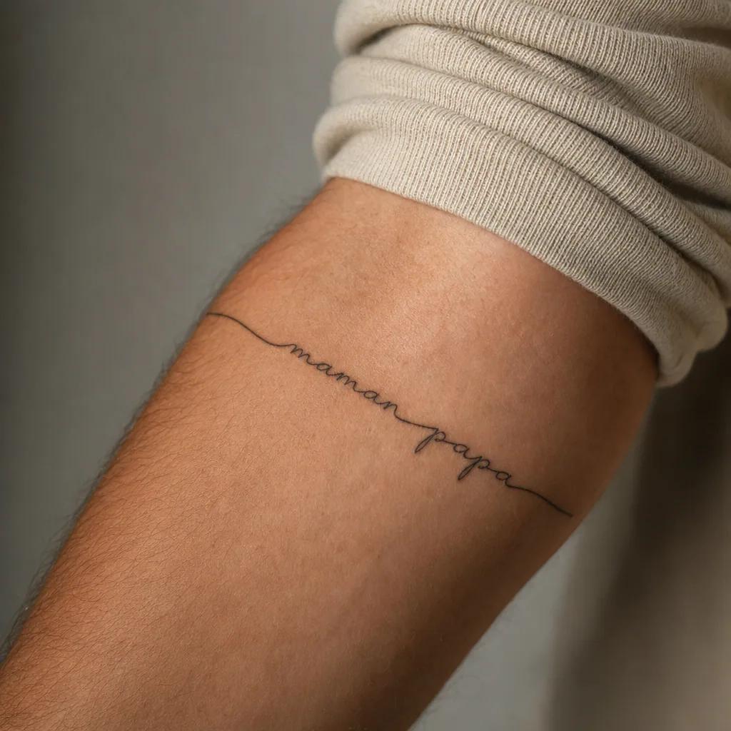parents-tattoo mom dad single-line
