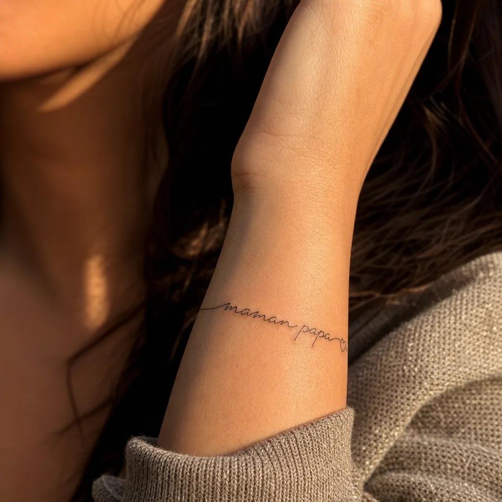 parents-tattoo mom dad single-line