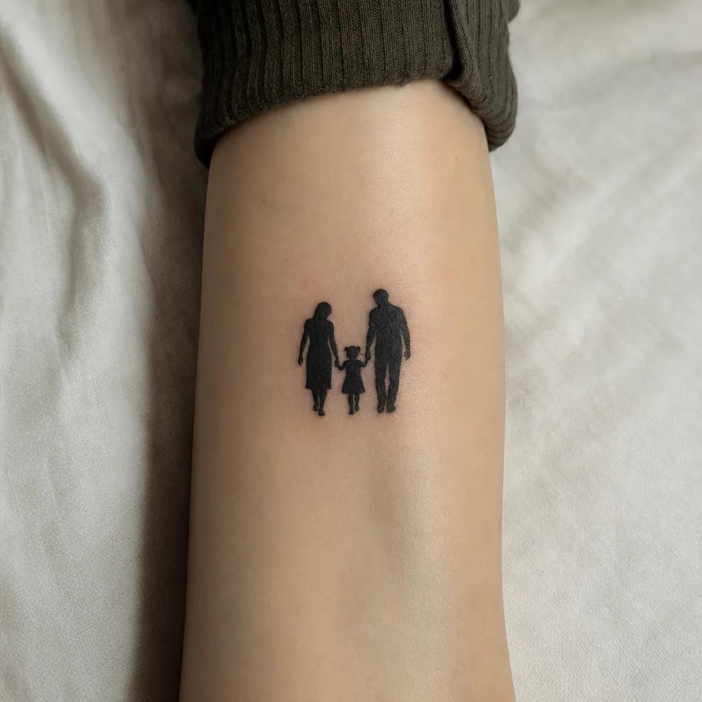 parents-tattoo silhouettes in blackwork
