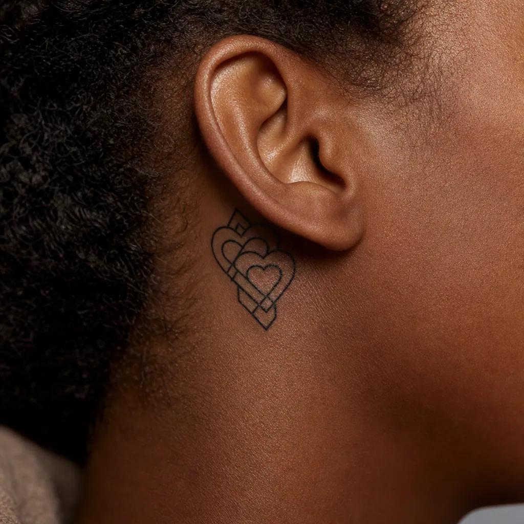 parents-tattoo geometric intertwined hearts