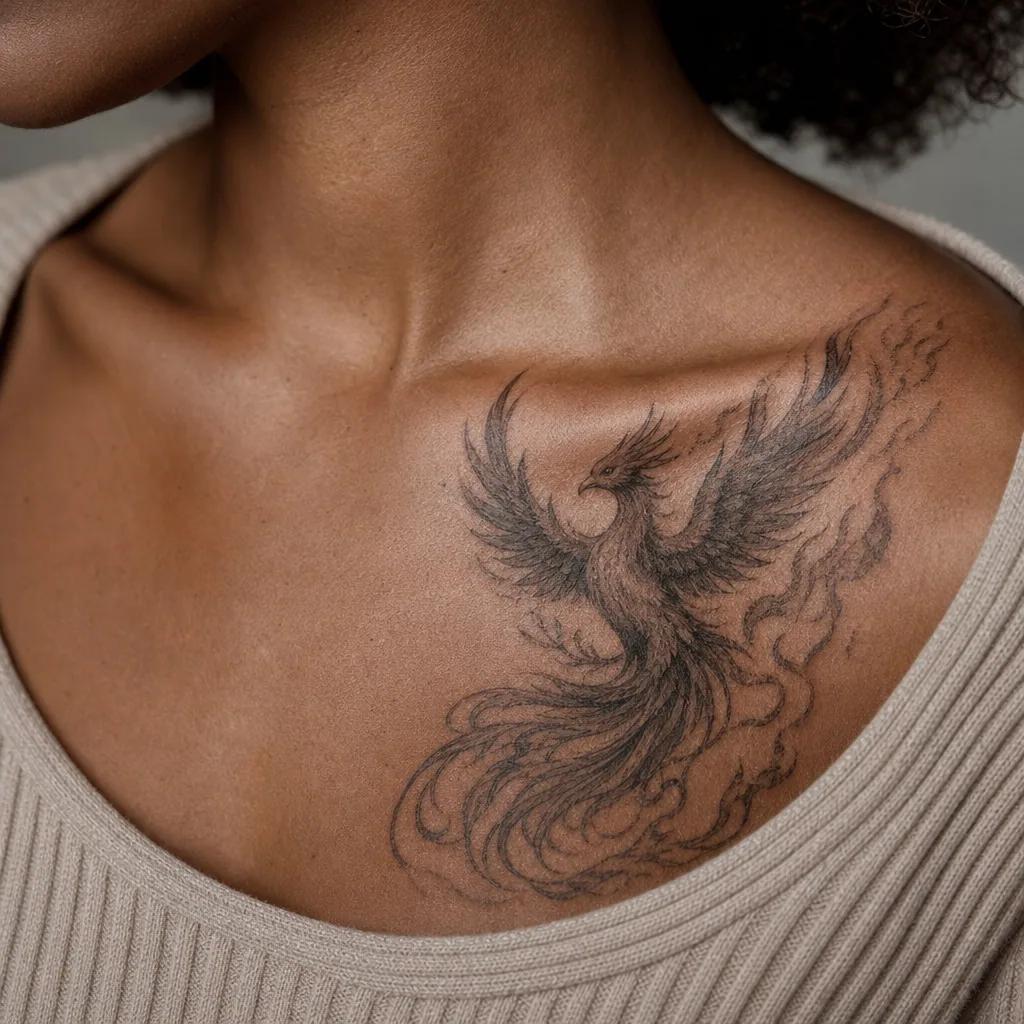 phoenix-tattoo realistic phoenix in flames