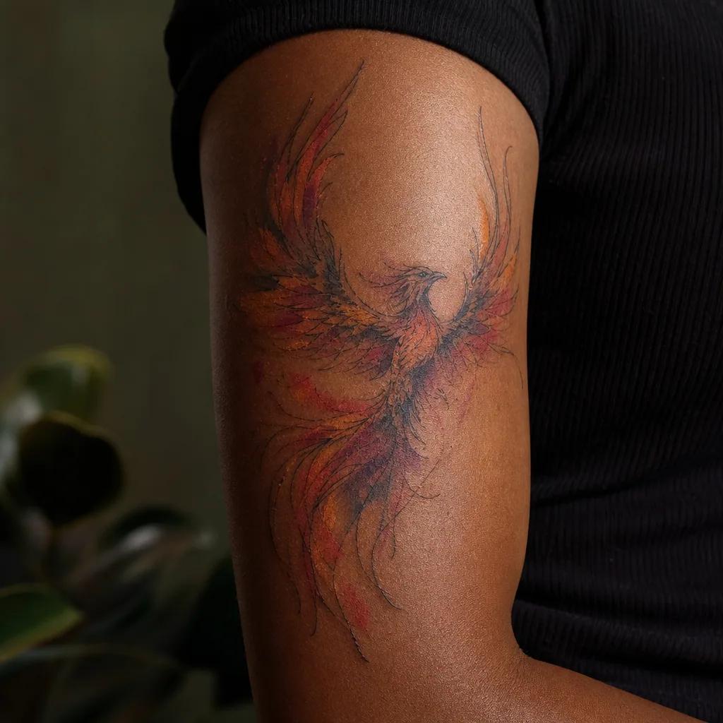 phoenix-tattoo watercolor rebirth phoenix