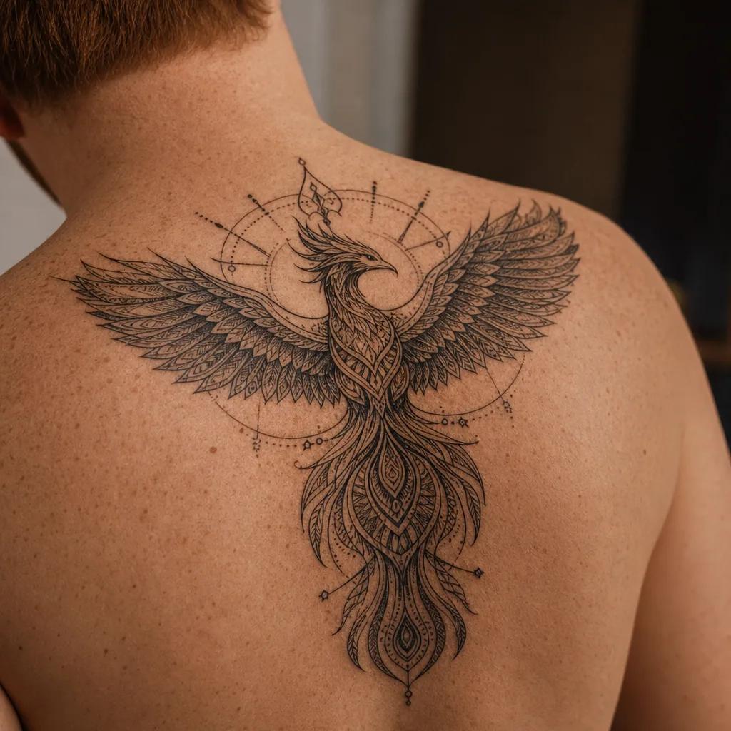 phoenix-tattoo ornamental phoenix mandala