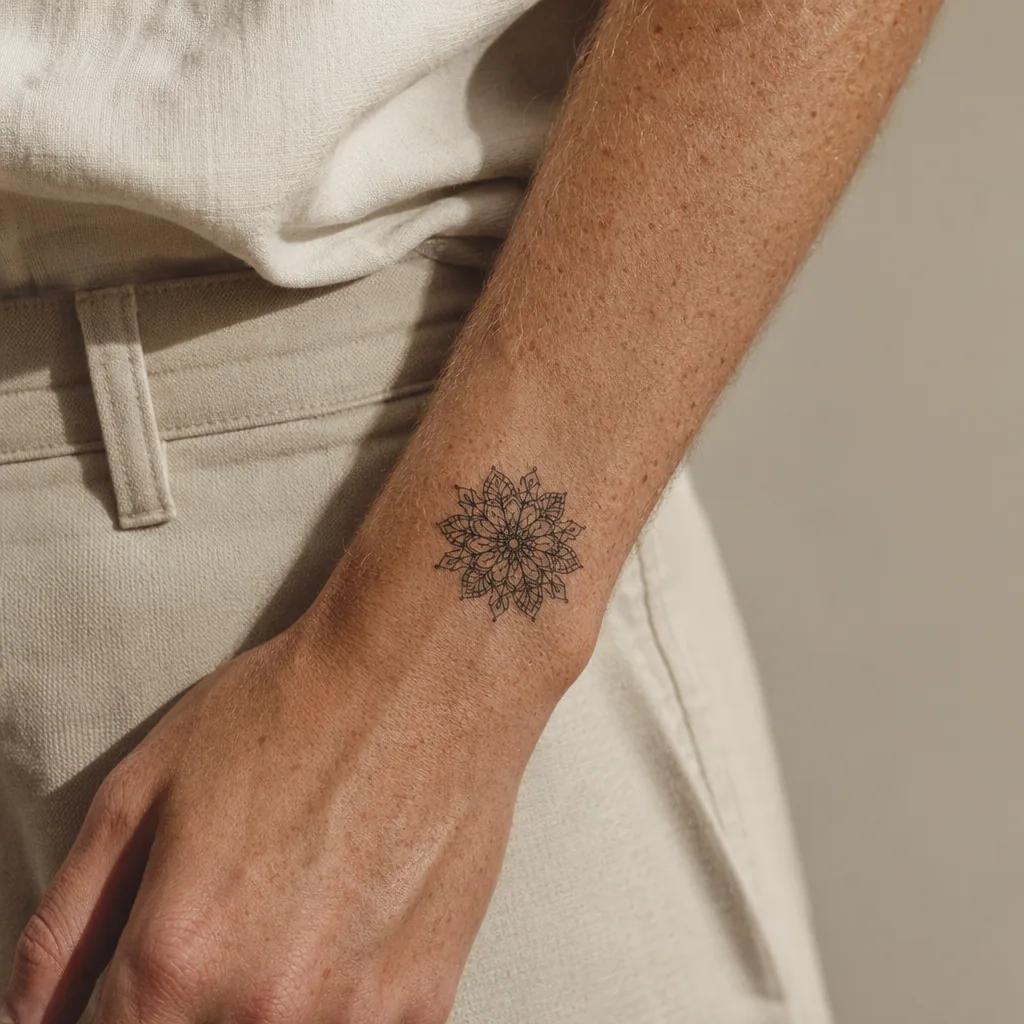 idée tatouage poignet mandala lace miniature