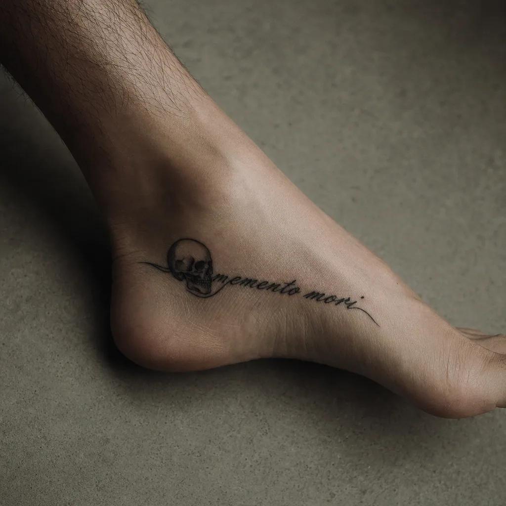 quote-tattoo quote with a skull