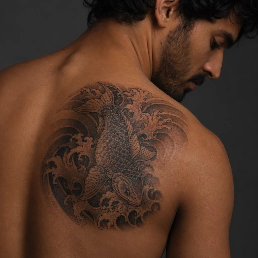 shoulder-tattoo japanese koi