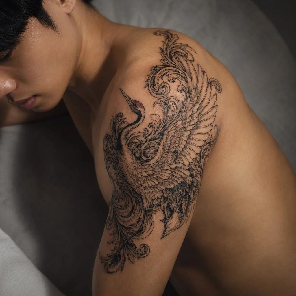 shoulder-tattoo baroque skull