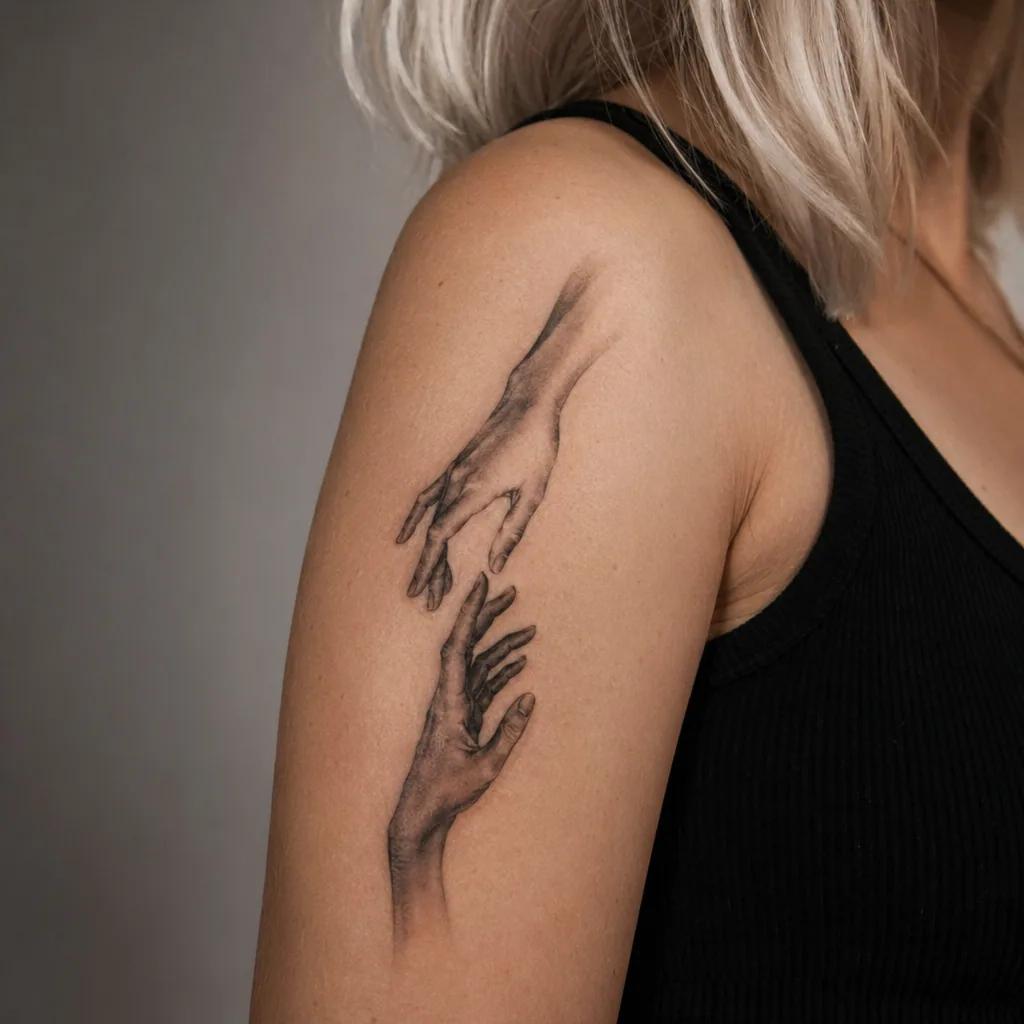sister-tattoo pinky promise, two hands