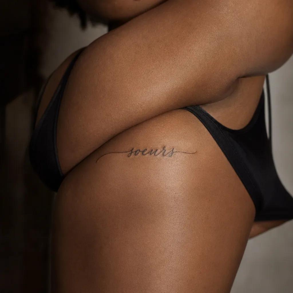sister-tattoo "sisters for life" lettering