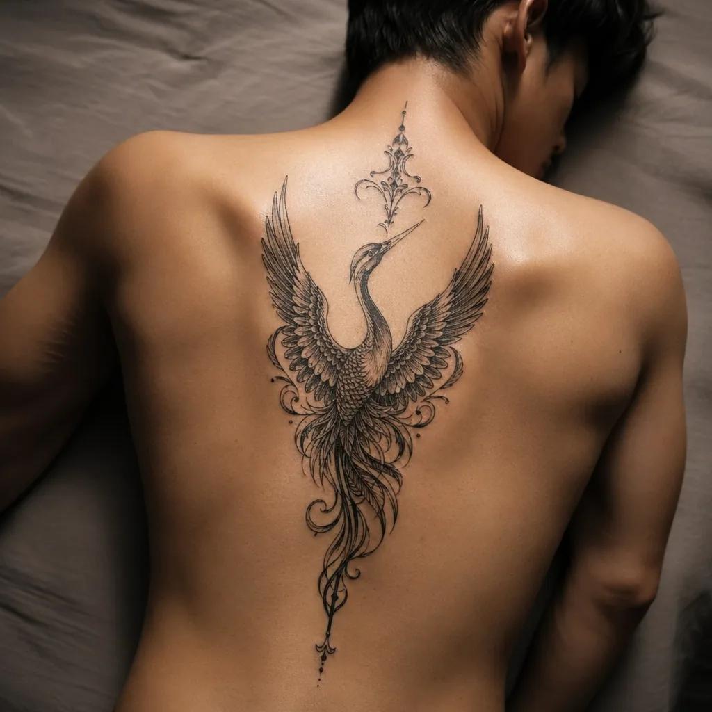 spine-tattoo ornamental centered skull