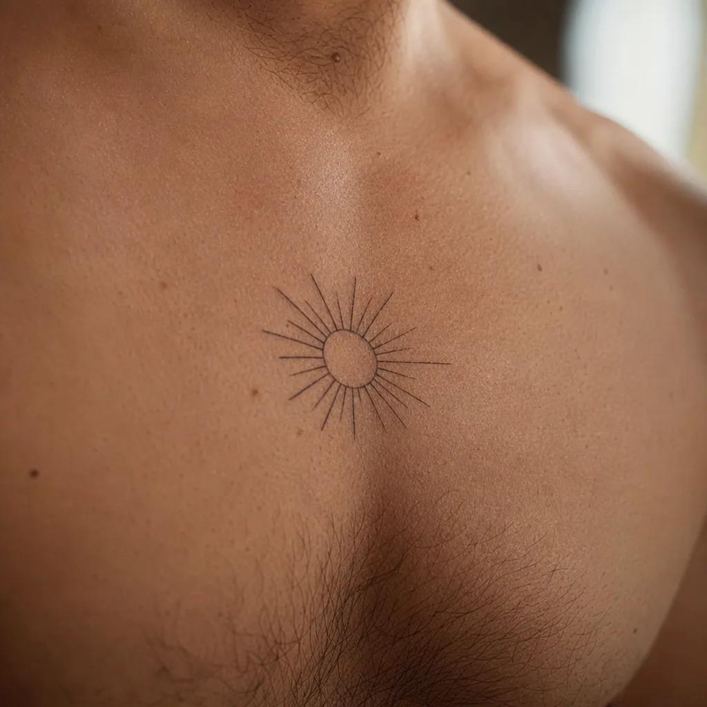 sun-tattoo minimalist radiant sun