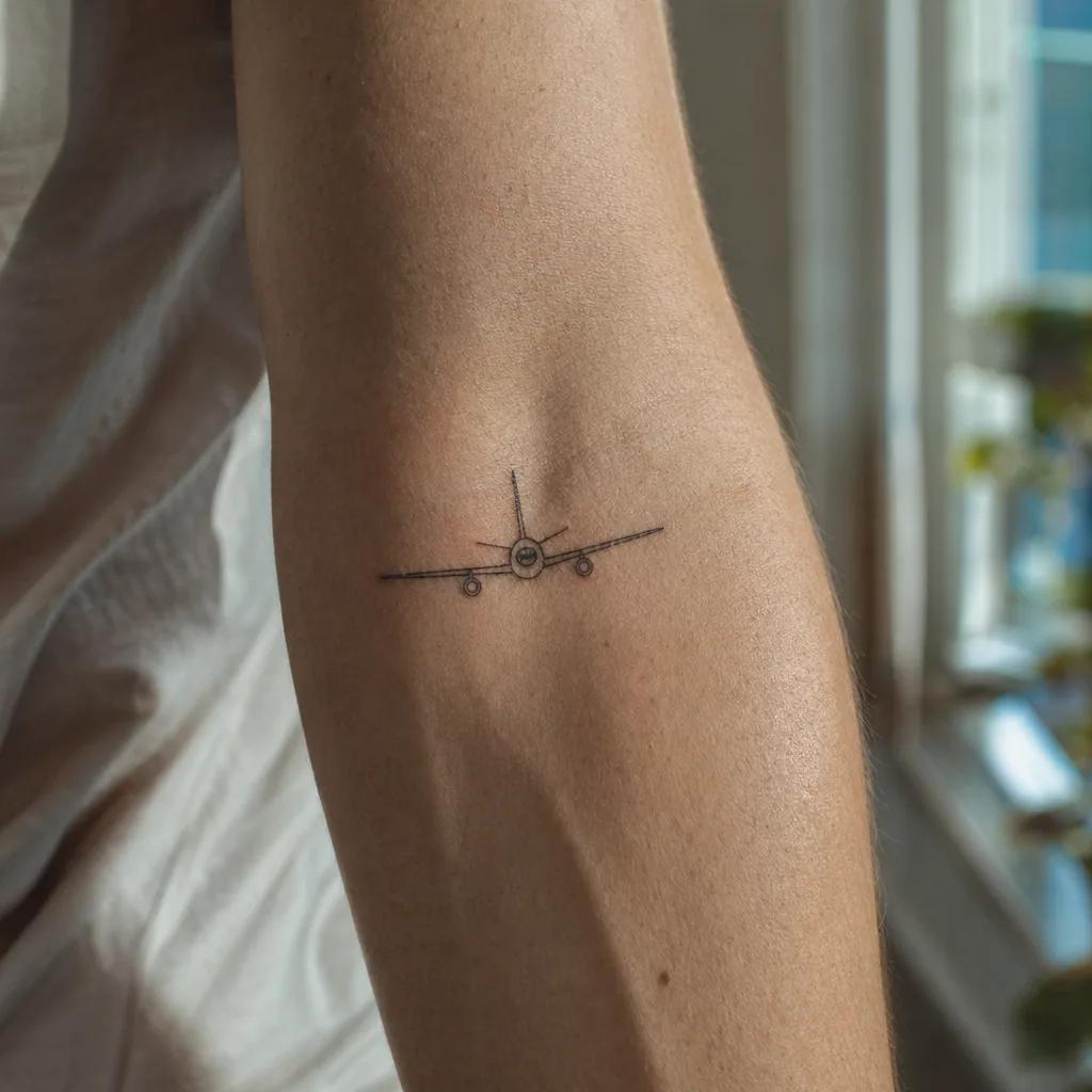 travel-tattoo minimalist airplane