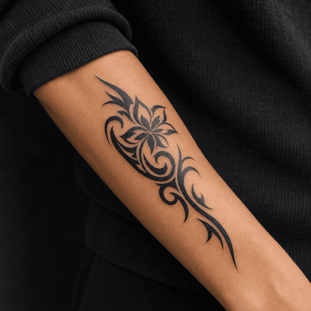 tribal-tattoo stylized floral tribal