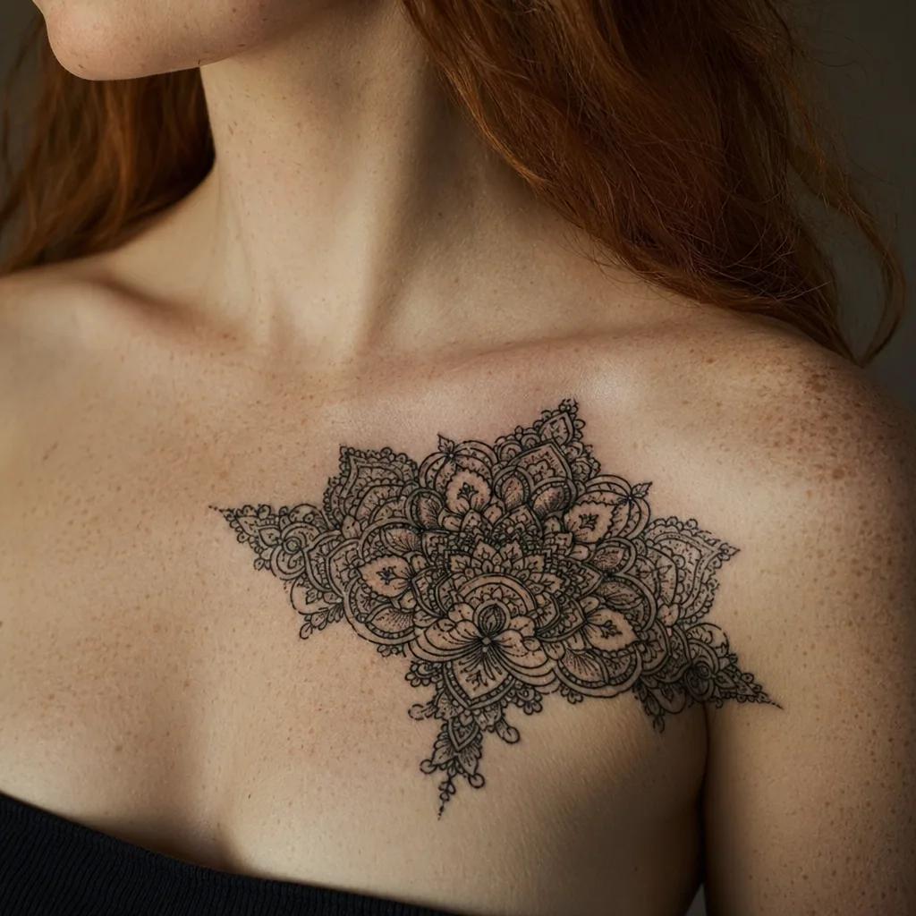 women-tattoo ornamental lace mandala