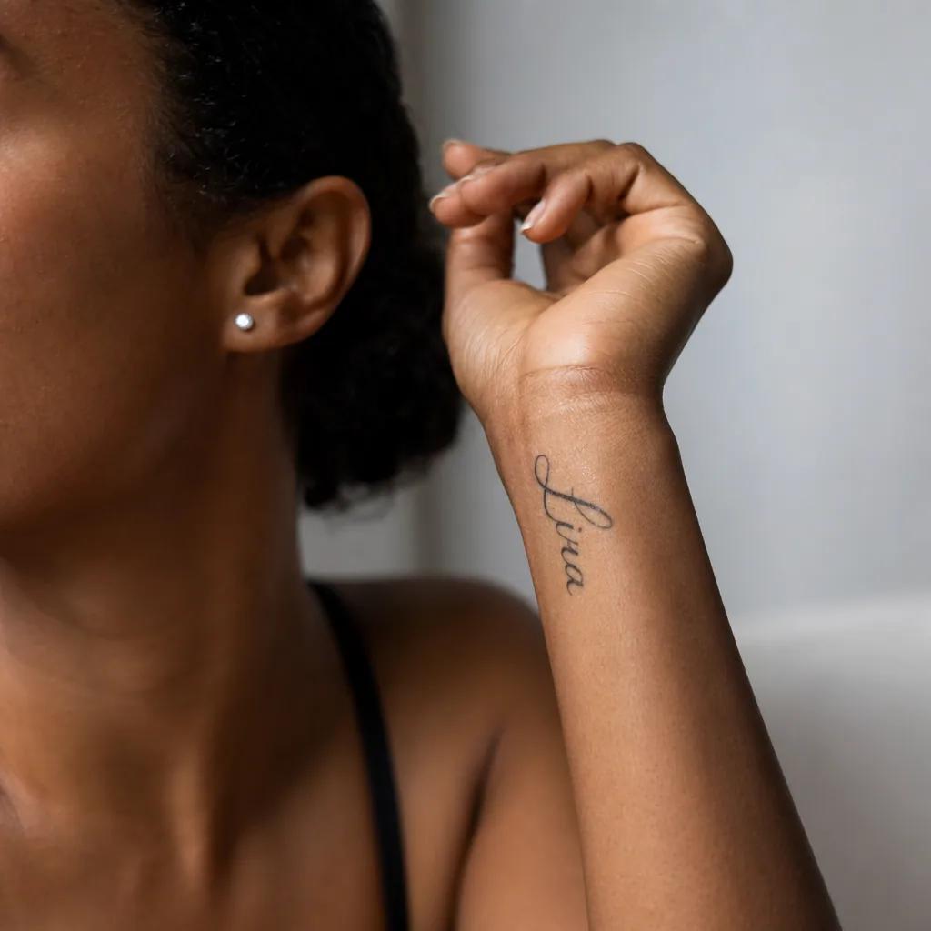 wrist-tattoo name lettering