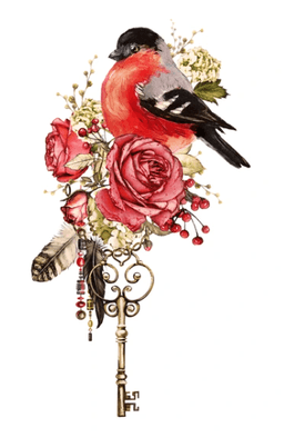 flower tattoo in watercolor style