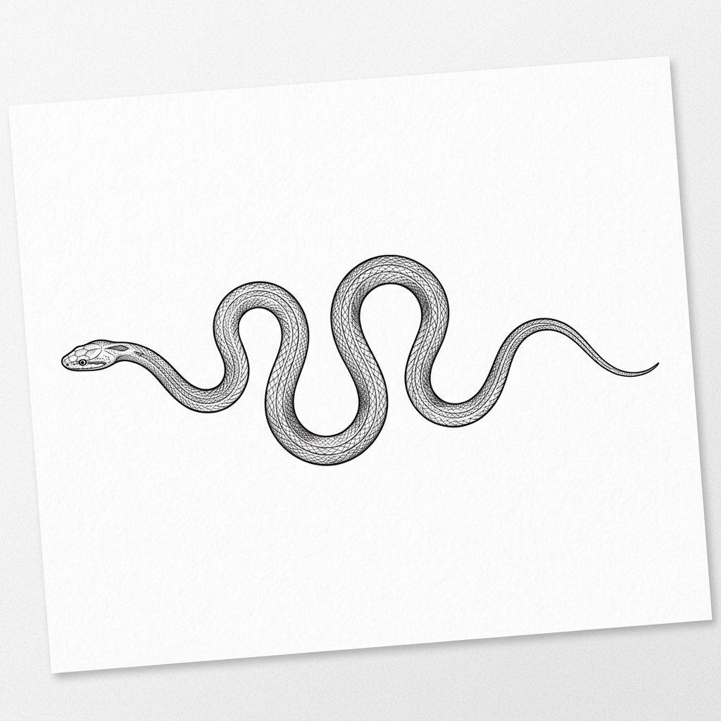 collarbone (women) tattoo snake following the collarbone, design on white background