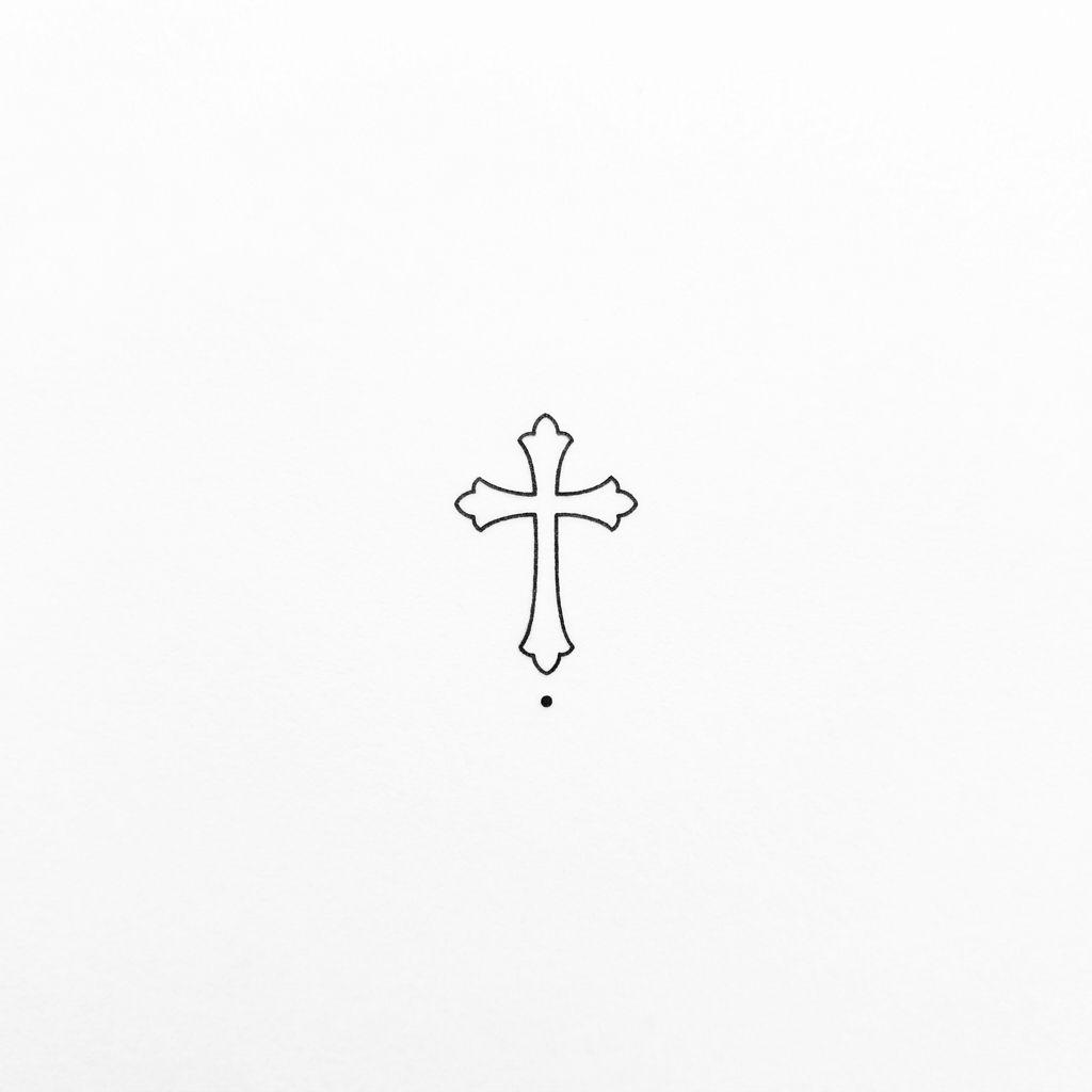 cross tattoo small wrist cross, design on white background