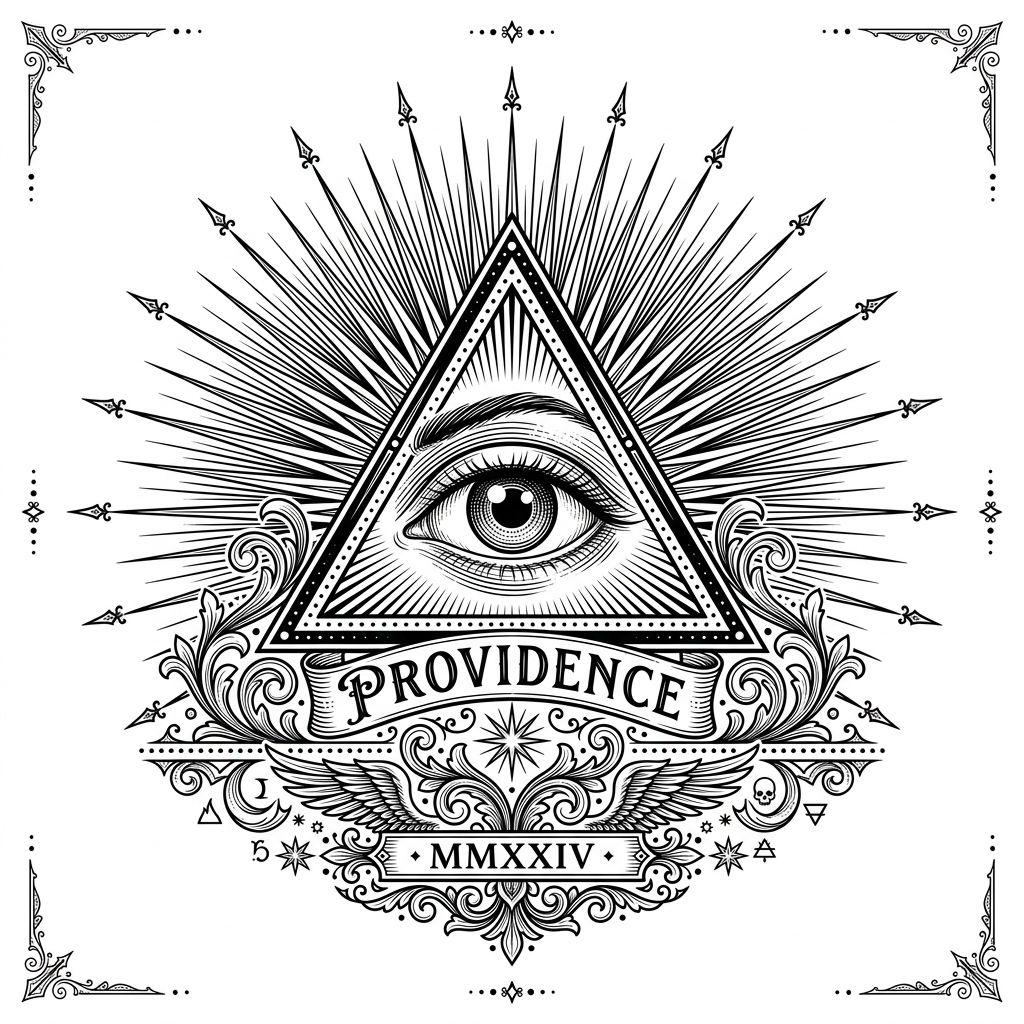 eye tattoo eye of providence, design on white background