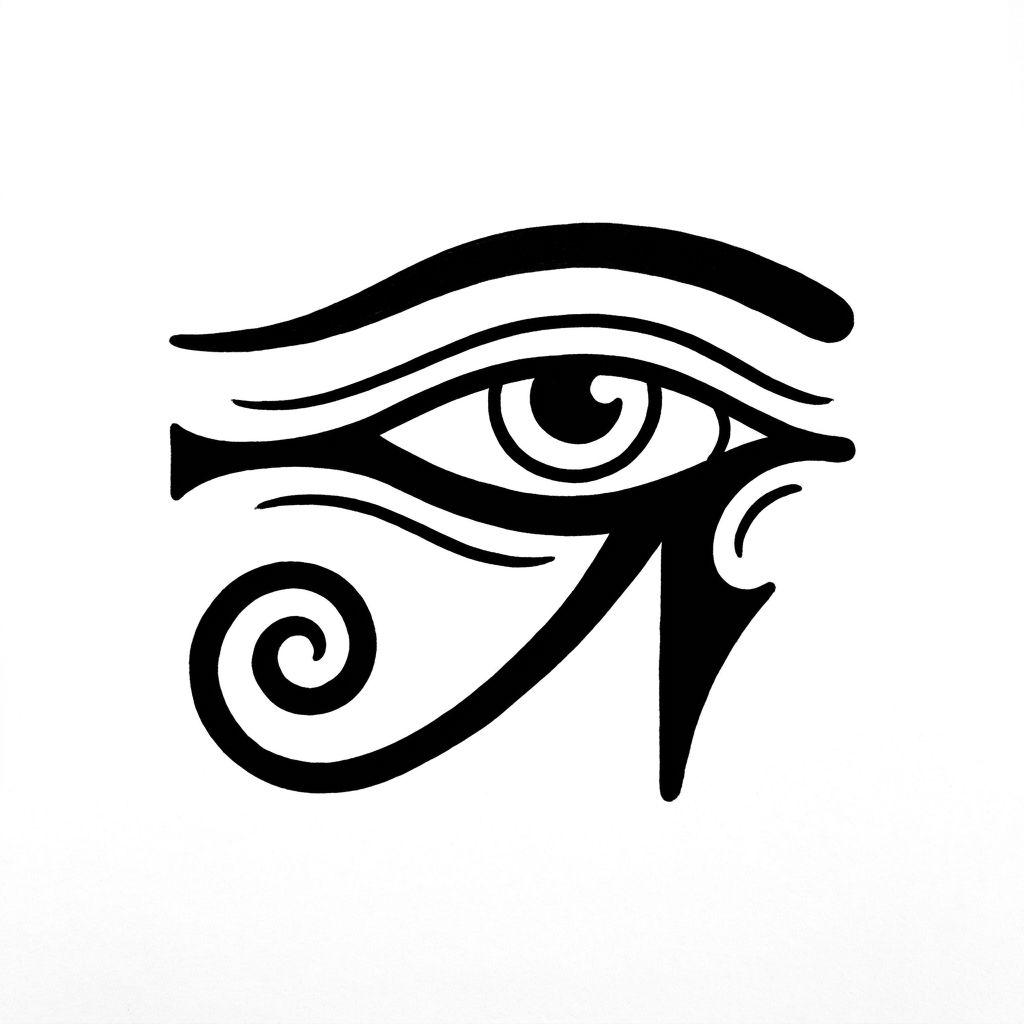 eye tattoo egyptian eye of horus, design on white background