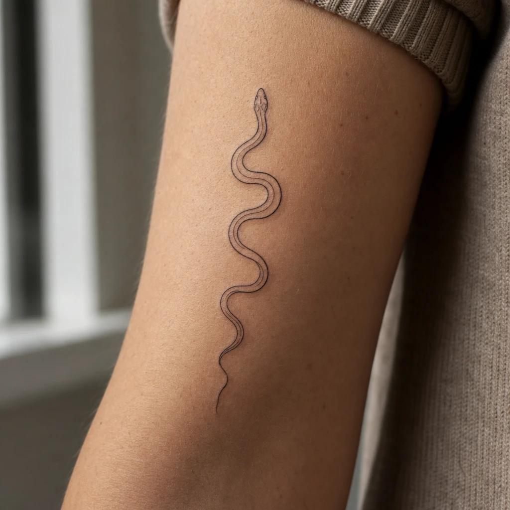 snake tattoo idea, photo on skin