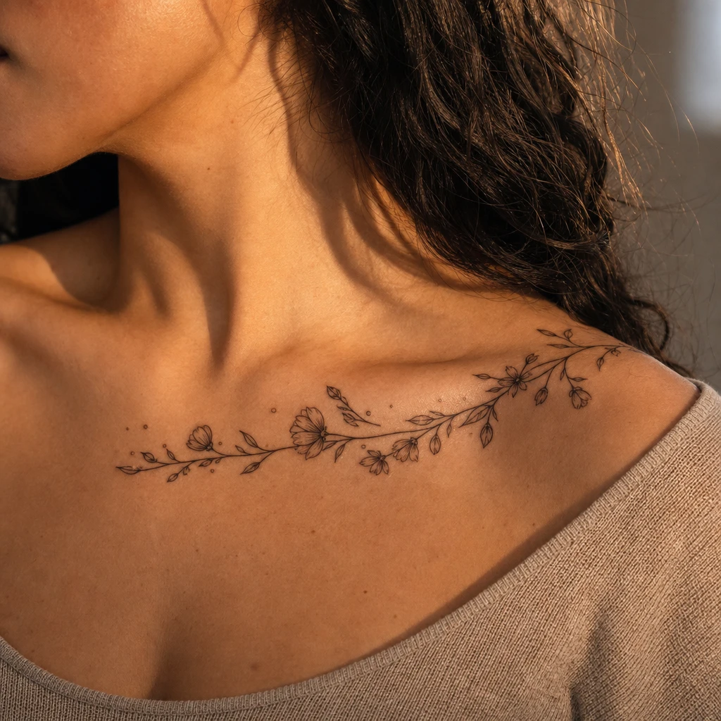 Branche fleurie sous-claviculaire