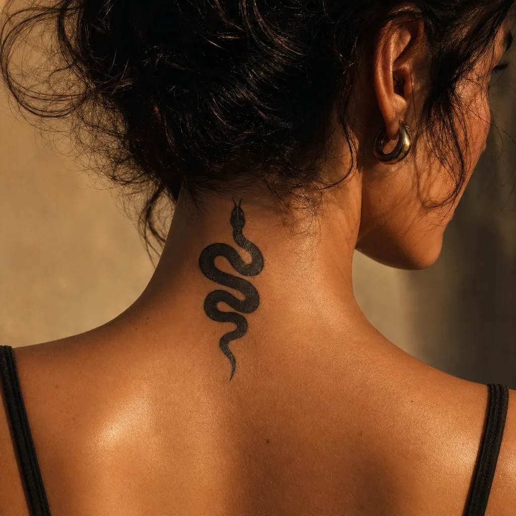 Cou blackwork serpent