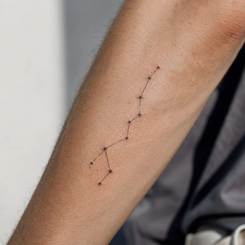 Étoile tattoo on real skin