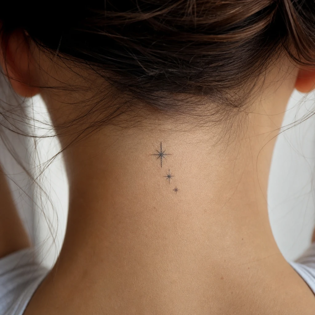 Étoile tattoo on real skin