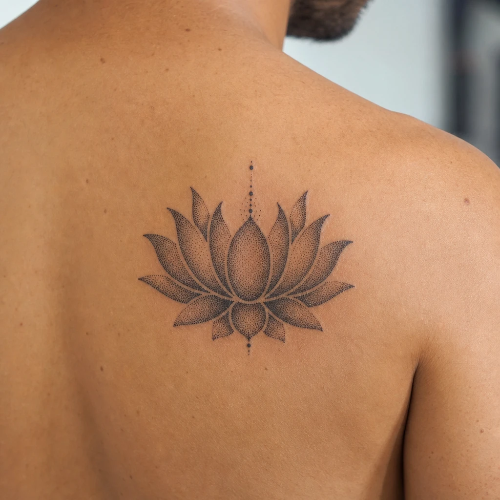 Fleur de Lotus tattoo on real skin