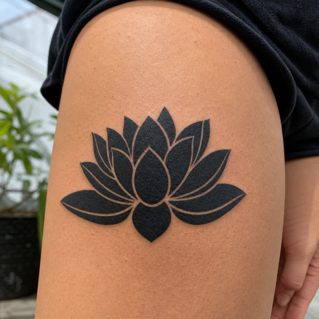 Fleur de Lotus tattoo on real skin