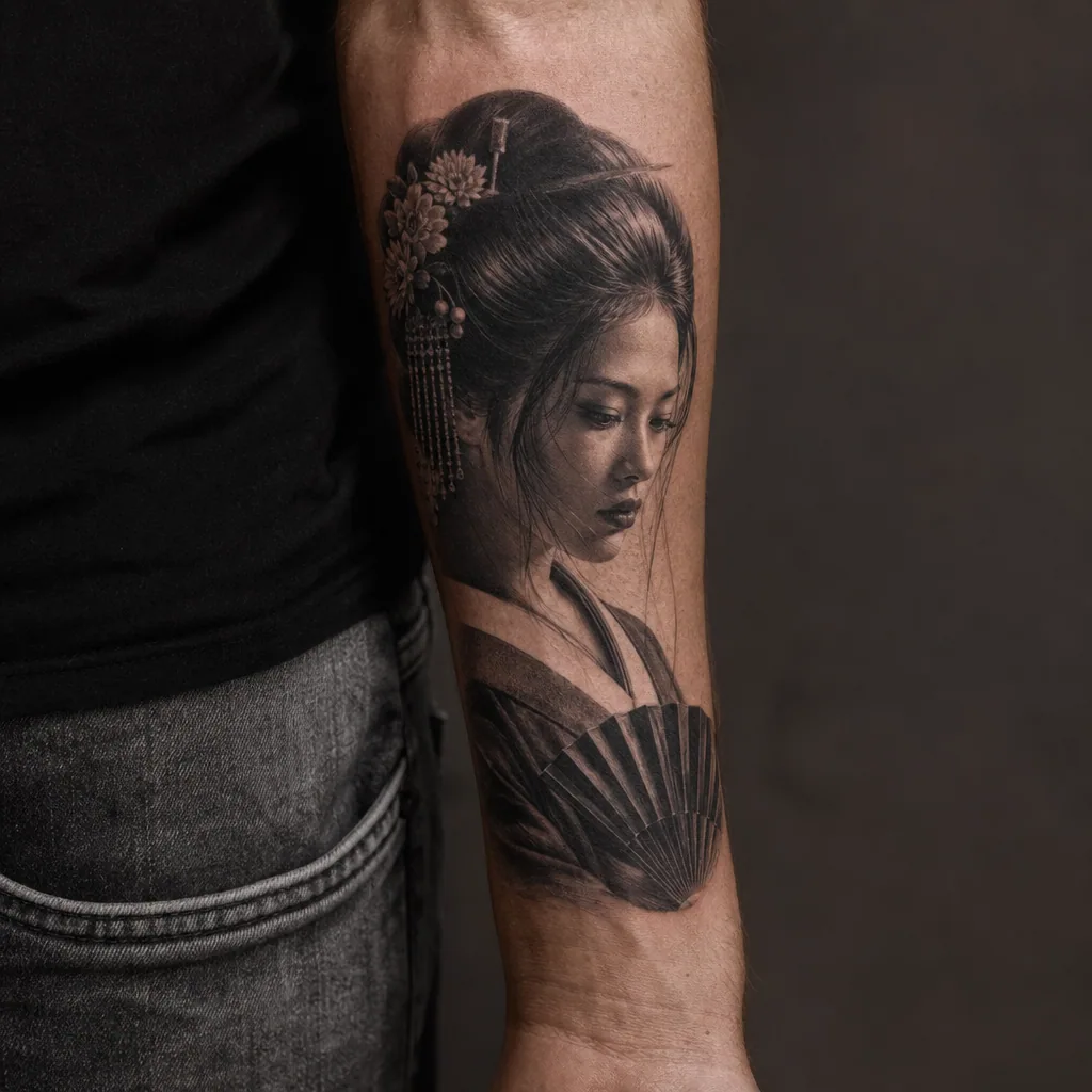 Geisha portrait realiste