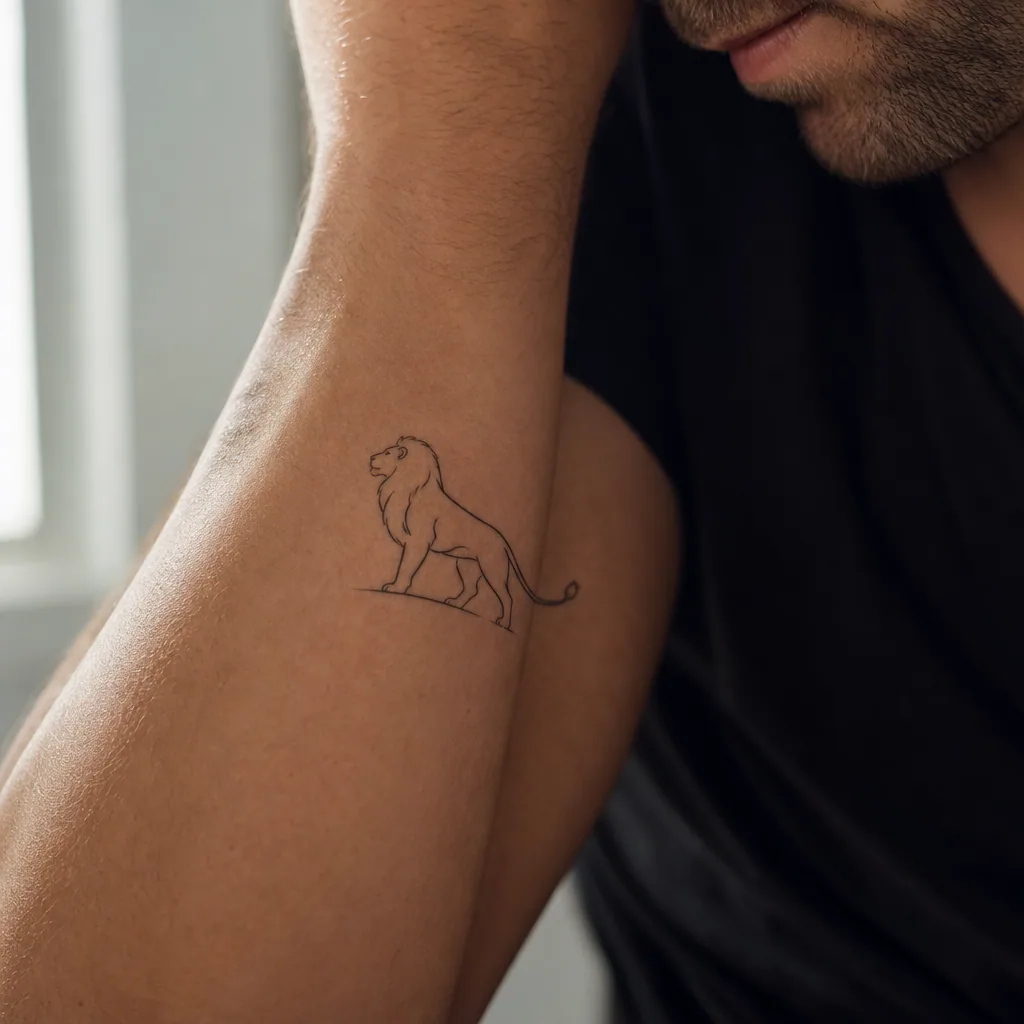 Lion silhouette minimaliste